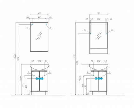 Зеркало Aquaton Рико 50