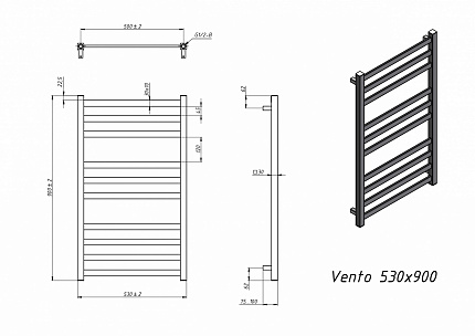 Полотенцесушитель водяной Grota Vento 53x90 см