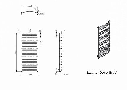 Полотенцесушитель электрический Grota Calma 53x180 см