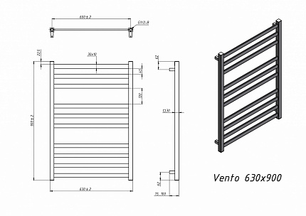 Полотенцесушитель водяной Grota Vento 63x90 см