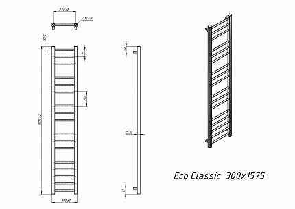 Полотенцесушитель водяной Grota Eco Classic 30x157,5 см