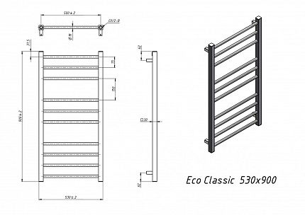 Полотенцесушитель электрический Grota Eco Classic 53x90 см