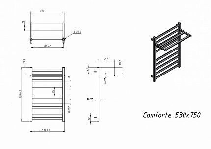 Полотенцесушитель водяной Grota Comfort 53x75 см