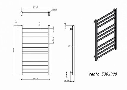 Полотенцесушитель электрический Grota Vento 53x90 см