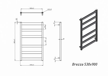 Полотенцесушитель электрический Grota Brezza 53x90 см