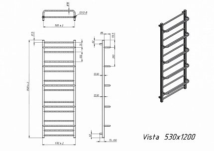 Полотенцесушитель электрический Grota Vista 53x150 см