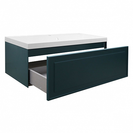 Комплект Тумба Azario Belloni 100 1000х450х400 подвесная, механизм открывания Push to Open, с раковиной Астория 100, зеленый (CS00098074)