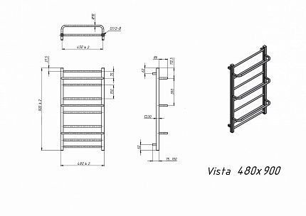 Полотенцесушитель электрический Grota Vista 48x90 см