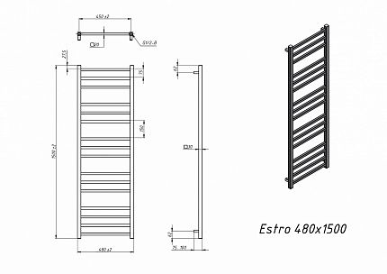 Полотенцесушитель электрический Grota Estro 48x150 см