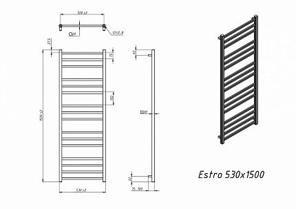 Полотенцесушитель электрический Grota Estro 53x150 см
