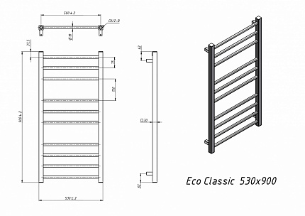 Полотенцесушитель электрический Grota Eco Classic 53x90 см