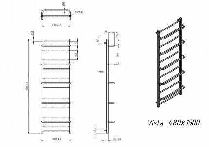 Полотенцесушитель электрический Grota Vista 48x150 см