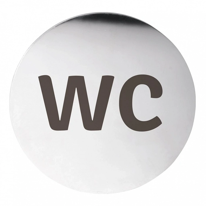 Табличка – WC, круг, блеск