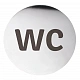 Табличка – WC, круг, блеск