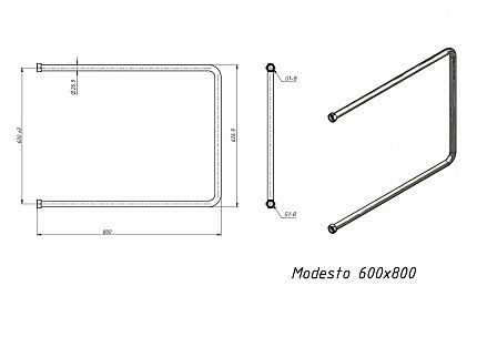 Полотенцесушитель водяной Grota Modesto 60x80 см