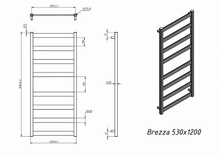 Полотенцесушитель водяной Grota Brezza 53x120 см