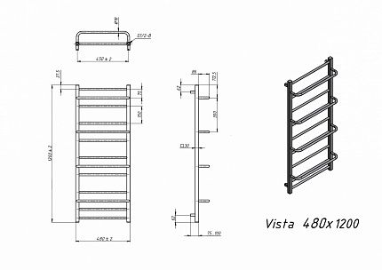 Полотенцесушитель электрический Grota Vista 48x120 см