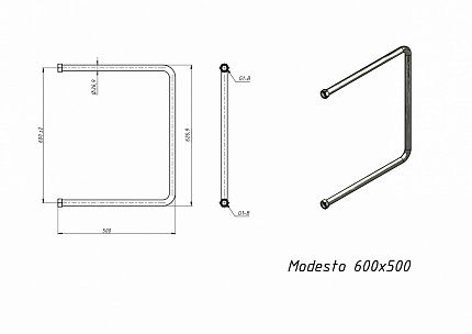 Полотенцесушитель водяной Grota Modesto 60x50 см