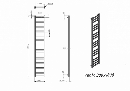 Полотенцесушитель электрический Grota Vento 30x180 см