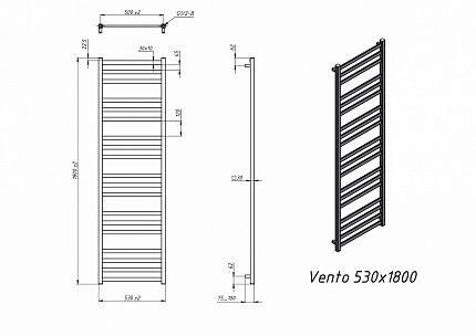 Полотенцесушитель электрический Grota Vento 53x180 см
