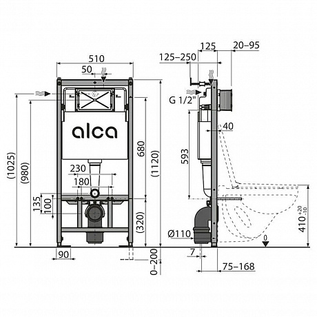 Alcadrain  AM101/1120-4:1 RU M570-0001+AZ-0052
