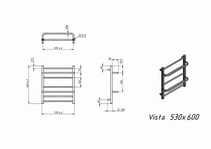 Полотенцесушитель электрический Grota Vista 53x60 см