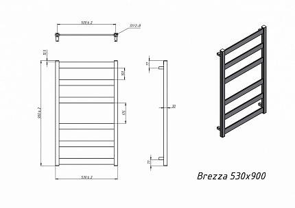 Полотенцесушитель электрический Grota Brezza 53x90 см