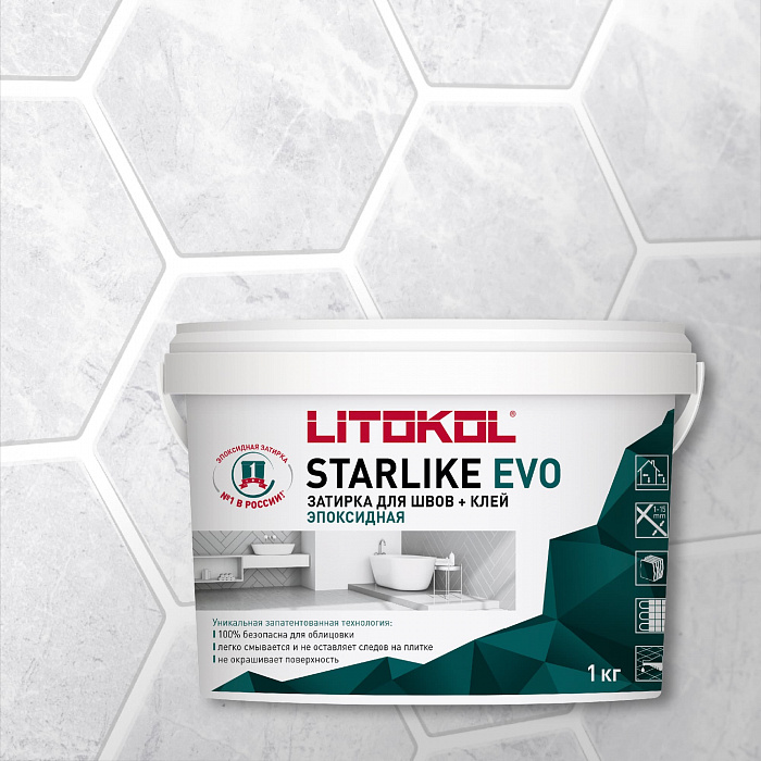 Затирка эпоксидная Litokol STARLIKE EVO S.100 BIANCO ASSOLUTO, 1 кг