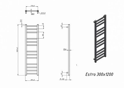 Полотенцесушитель электрический Grota Estro 30x120 см