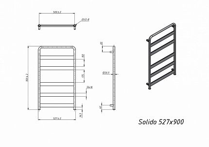 Полотенцесушитель электрический Grota Solido 52,7x90 см
