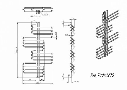 Полотенцесушитель водяной Grota Rio 70x127,5 см