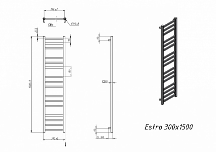Полотенцесушитель водяной Grota Estro 30x150 см