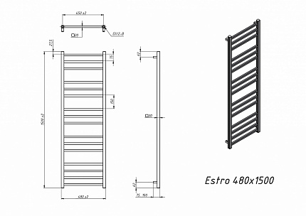 Полотенцесушитель водяной Grota Estro 48x150 см