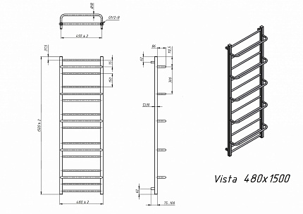 Полотенцесушитель водяной Grota Vista 48x150 см