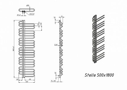 Полотенцесушитель водяной Grota Stelle 50x180 см