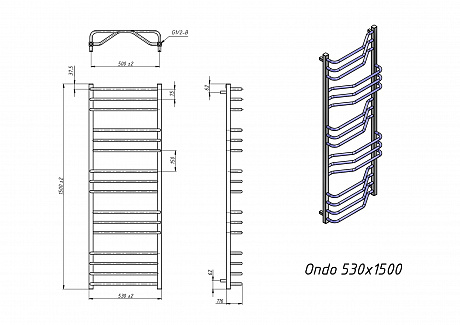 Grota Ondo Ondo 530X1500 N Ral9016 El