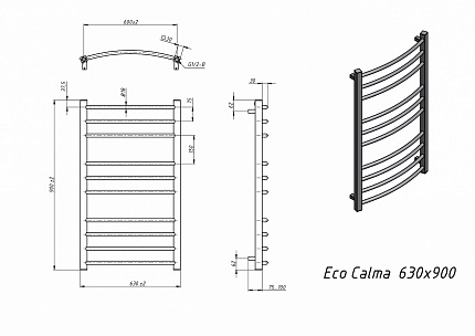 Полотенцесушитель электрический Grota Eco Calma 63x90 см