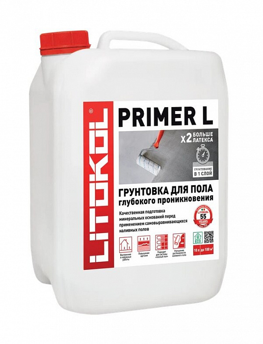 Грунтовка для подготовки оснований Litokol PRIMER L-м, 10 кг
