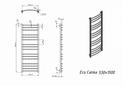 Полотенцесушитель электрический Grota Eco Calma 53x150 см