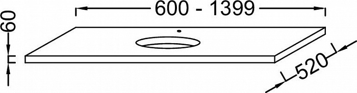 Столешница для раковины 120 см Jacob Delafon Parallel EB56-1200-E10, квебекский дуб