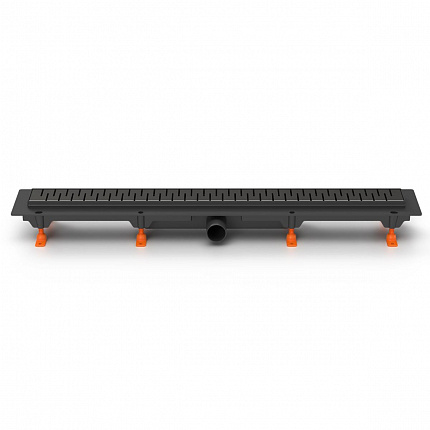 Душевой лоток AZARIO D40 Medium 550 мм, боковой слив, пластиковый, перфорированная решетка, черный (AZ-CH 550 MC)
