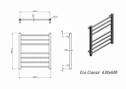 Полотенцесушитель водяной Grota Eco Classic 63x60 см