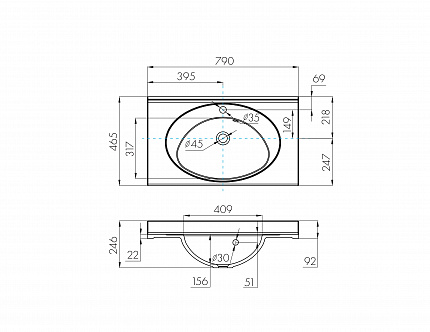 Раковина Aquaton Отель 3/80 белая с навесами